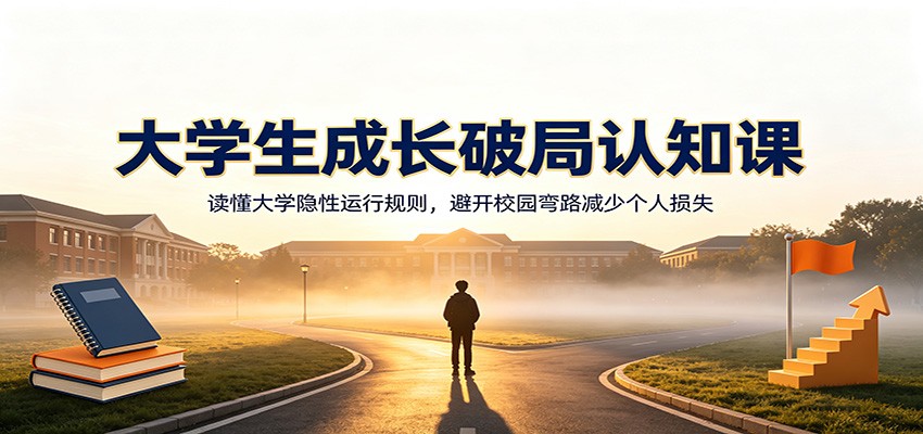大学生成长破局认知课：读懂大学隐性运行规则，避开校园弯路减少个人损失-青禾学社