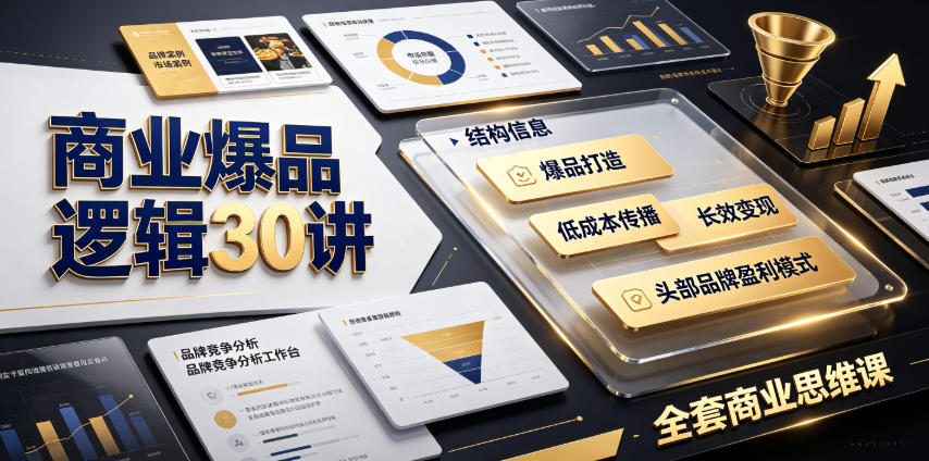 商业爆品逻辑30讲｜拆解各行各业头部品牌盈利模式，吃透爆品打造、低成本传播、长效变现全套商业思维课-青禾学社