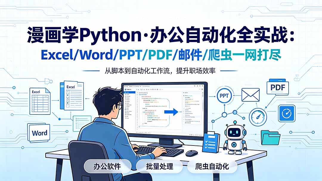 漫画学Python·办公自动化全实战：Excel/Word/PPT/PDF/邮件/爬虫一网打尽-青禾学社