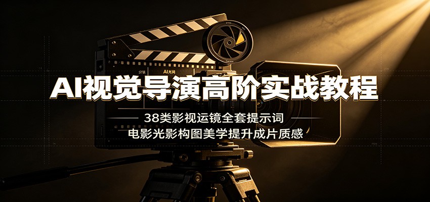 AI视觉导演高阶实战教程：38类影视运镜全套提示词，电影光影构图美学提升成片质感-青禾学社
