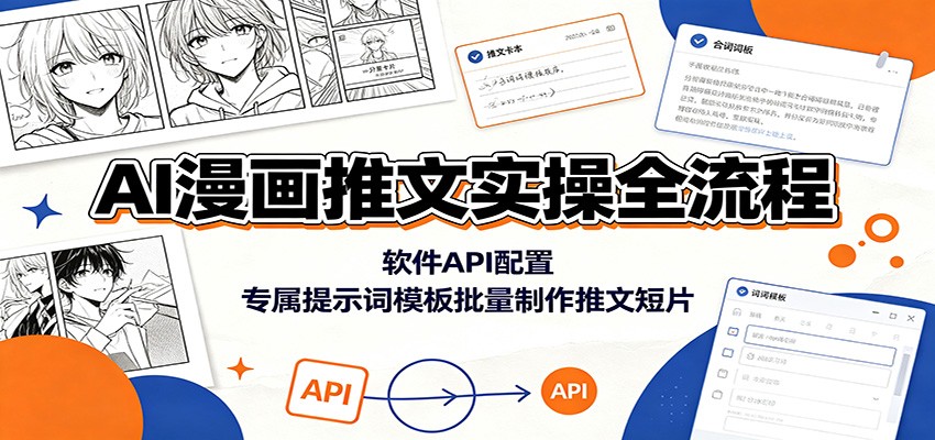 AI漫画推文实操全流程：软件API配置，专属提示词模板批量制作推文短片-青禾学社