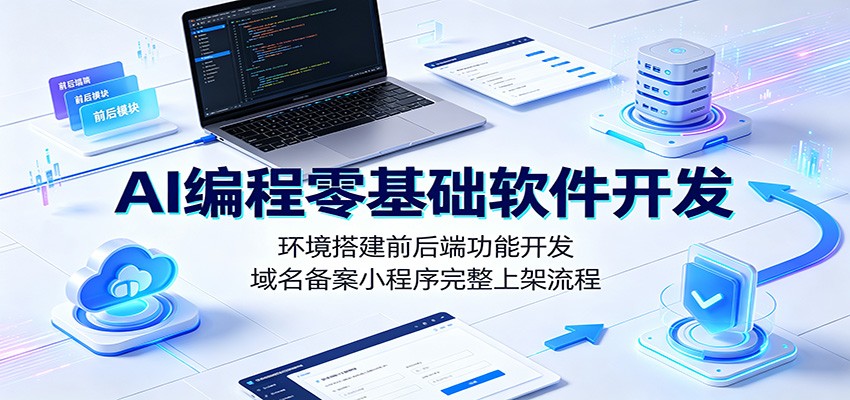 AI编程零基础软件开发：环境搭建前后端功能开发，域名备案小程序完整上架流程-青禾学社