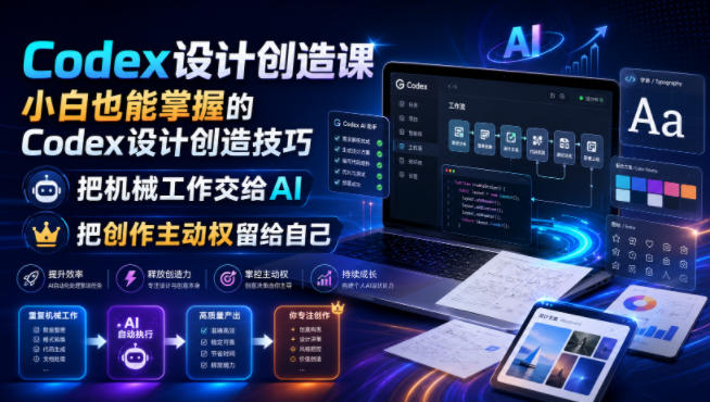 Codex设计创造课，小白也能掌握的Codex设计创造技巧，把机械工作交给AI，把创作主动权留给自己-青禾学社