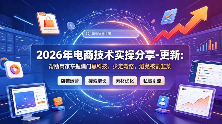 2026年电商技术实操分享-更新7月：帮助商家掌握偏门黑科技，少走弯路，避免被割韭菜-青禾学社