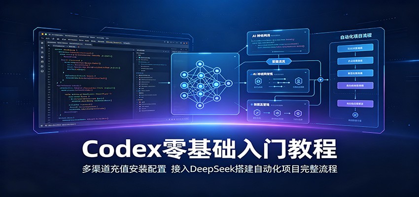 Codex零基础入门教程：多渠道充值安装配置，接入DeepSeek搭建自动化项目完整流程-青禾学社
