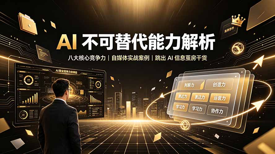 付费文章：AI 不可替代能力解析▸八大核心竞争力｜自媒体实战案例｜跳出 AI 信息茧房干货-青禾学社
