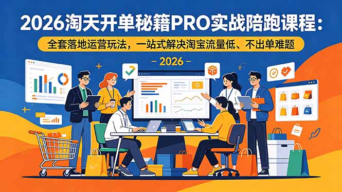2026淘天开单秘籍PRO实战陪跑课程-更新：全套落地运营玩法，一站式解决淘宝流量低、不出单难题-青禾学社