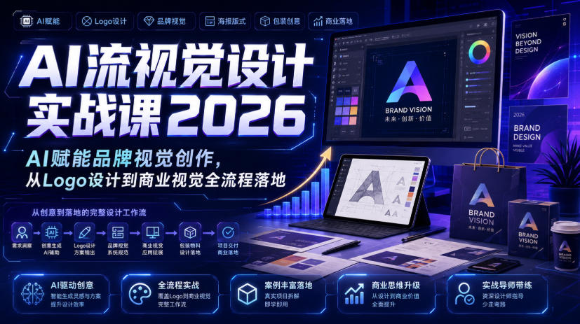 AI流视觉设计实战课2026：AI赋能品牌视觉创作，从Logo设计到商业视觉全流程落地-青禾学社