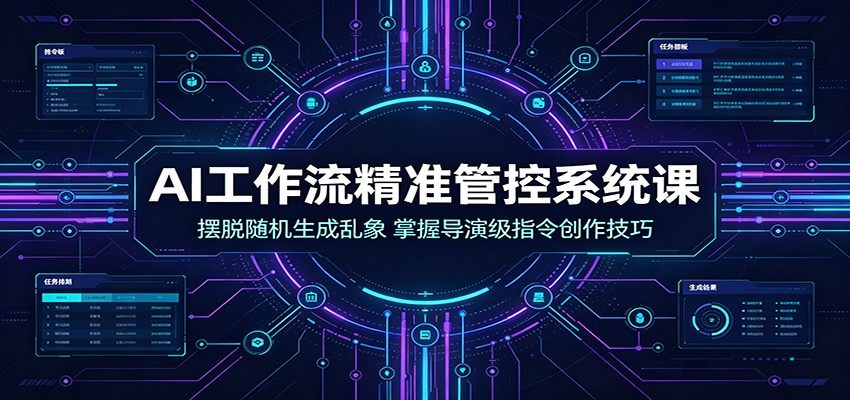 AI工作流精准管控系统课：摆脱随机生成乱象，掌握导演级指令创作技巧-青禾学社