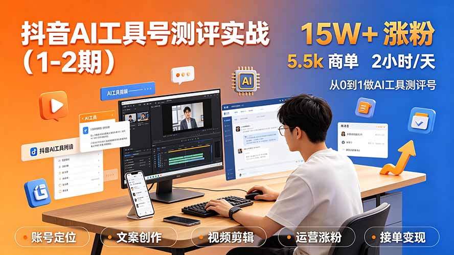 抖音AI工具号测评实战(1-2期-青禾学社