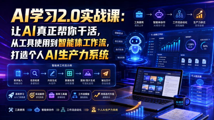 AI学习2.0实战课：让AI真正帮你干活，从工具使用到智能体工作流，打造个人AI生产力系统-青禾学社