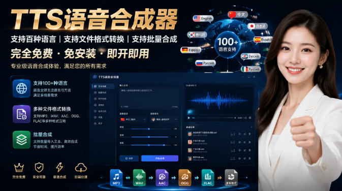 最新TTS配音，支持批量，支持文件格式转换，功能超多-青禾学社