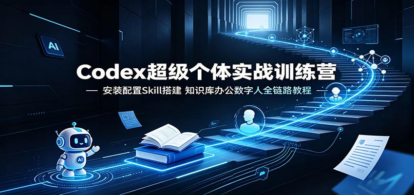Codex超级个体实战训练营：安装配置Skill搭建，知识库办公数字人全链路教程-青禾学社