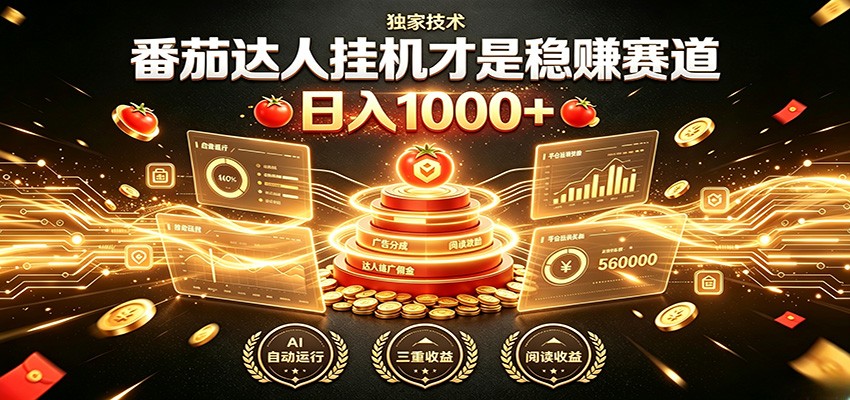 别再瞎找副业！番茄达人挂机才是稳赚赛道 日入1000+-青禾学社