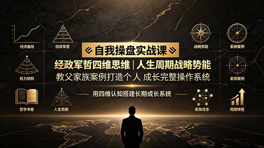 自我操盘实战课：经政军哲四维思维｜人生周期战略势能｜教父家族案例打造个人成长完整操作系统-青禾学社
