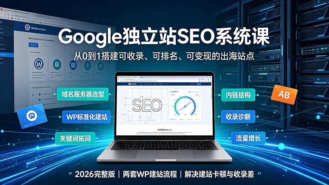 Google独立站SEO-7月系统课：出海基建×WordPress建站×AI内容生产×站内外优化×Search Console×AdSense变现-青禾学社
