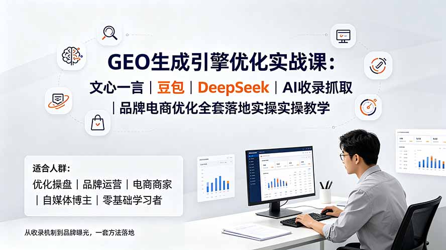 GEO生成引擎优化实战课：文心一言｜豆包｜DeepSeek｜AI收录抓取｜品牌电商优化全套落地实操教学-青禾学社