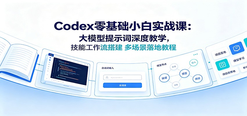 Codex零基础小白实战课：大模型提示词深度教学，技能工作流搭建多场景落地教程-青禾学社