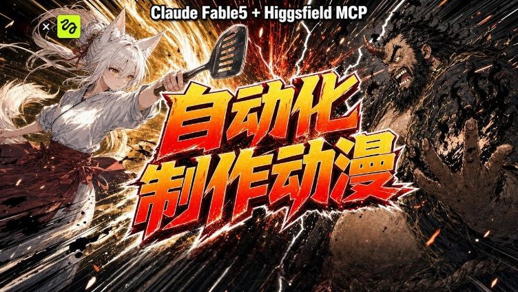 AI自动化动漫制作！Claude Fable 5接入Higgsfield MCP，直接生成完整创意内容-青禾学社