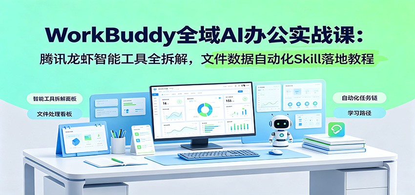 WorkBuddy全域AI办公实战课：腾讯龙虾智能工具全拆解，文件数据自动化Skill落地教程-青禾学社