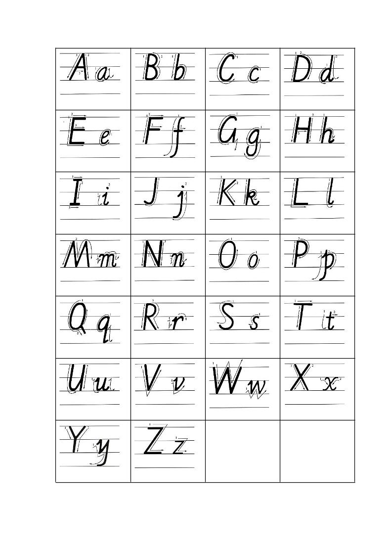 二升三英语26个字母手写体练习纸-三上英语-青禾学社
