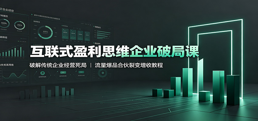 互联式盈利思维企业破局课：破解传统企业经营死局，流量爆品合伙裂变增收教程-青禾学社