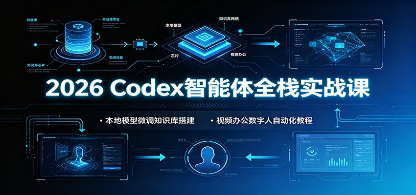 2026 Codex智能体全栈实战课：本地模型微调知识库搭建，视频办公数字人自动化教程-青禾学社