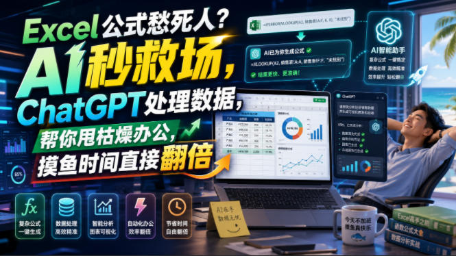 Excel公式愁死人？AI秒救场，ChatGPT处理数据，帮你甩枯燥办公，摸鱼时间直接翻倍【原创双语字幕】-青禾学社