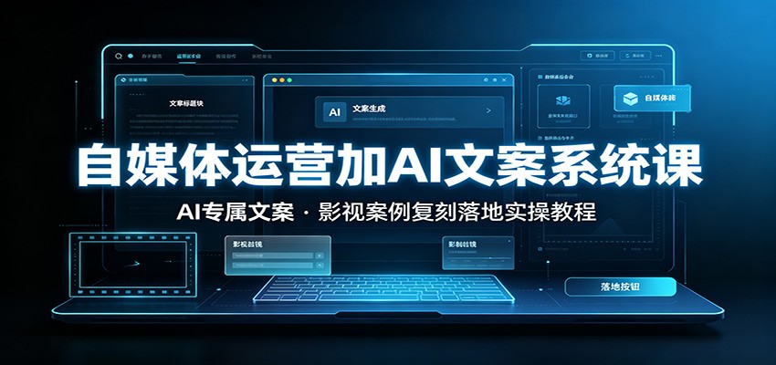 自媒体运营加AI文案系统课：：AI专属文案，影视案例复刻落地实操教程-青禾学社