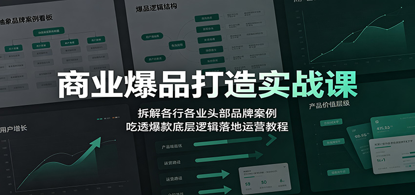 商业爆品打造实战课：拆解各行各业头部品牌案例，吃透爆款底层逻辑落地运营教程-青禾学社