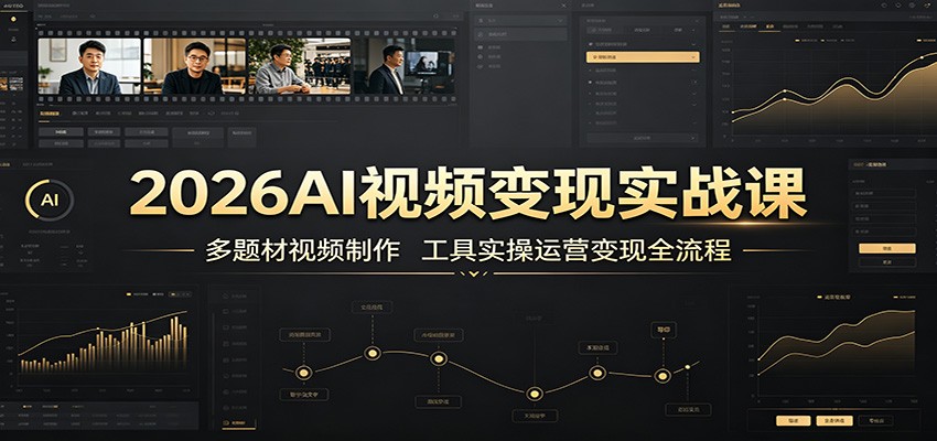 2026AI视频变现实战课：多题材视频制作，工具实操运营变现全流程-青禾学社