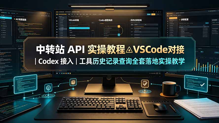 中转站 API 实操教程△VSCode 对接｜Codex 接入｜工具历史记录查询全套落地实操教学-青禾学社