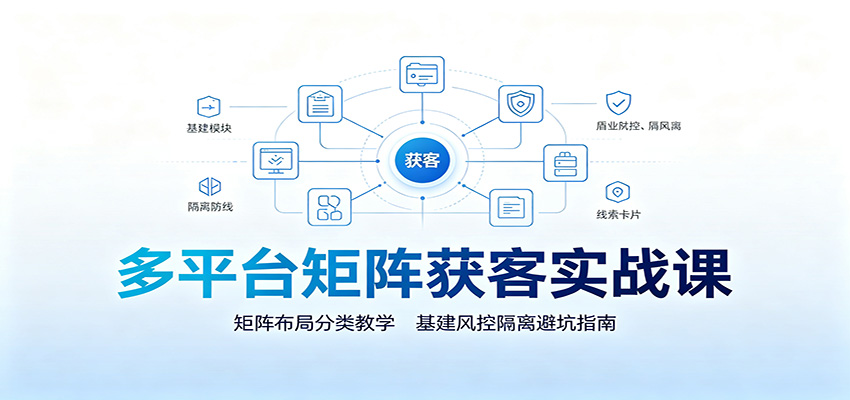 多平台矩阵获客实战课：矩阵布局分类教学，基建风控隔离避坑指南-青禾学社