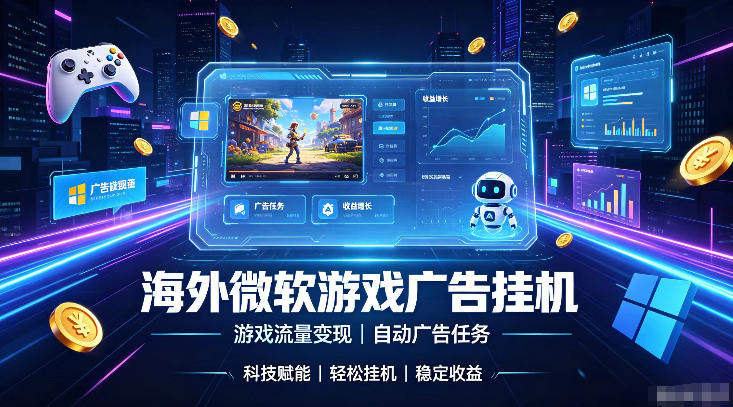 海外游戏广告自动挂G，轻资产海外副业风口，单设备稳定产出500+【揭秘】-青禾学社