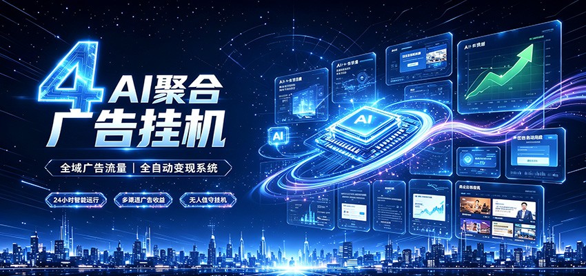 全域广告流量聚合，AI无人挂机稳赚佣金，打造长期稳定被动收入副业-青禾学社
