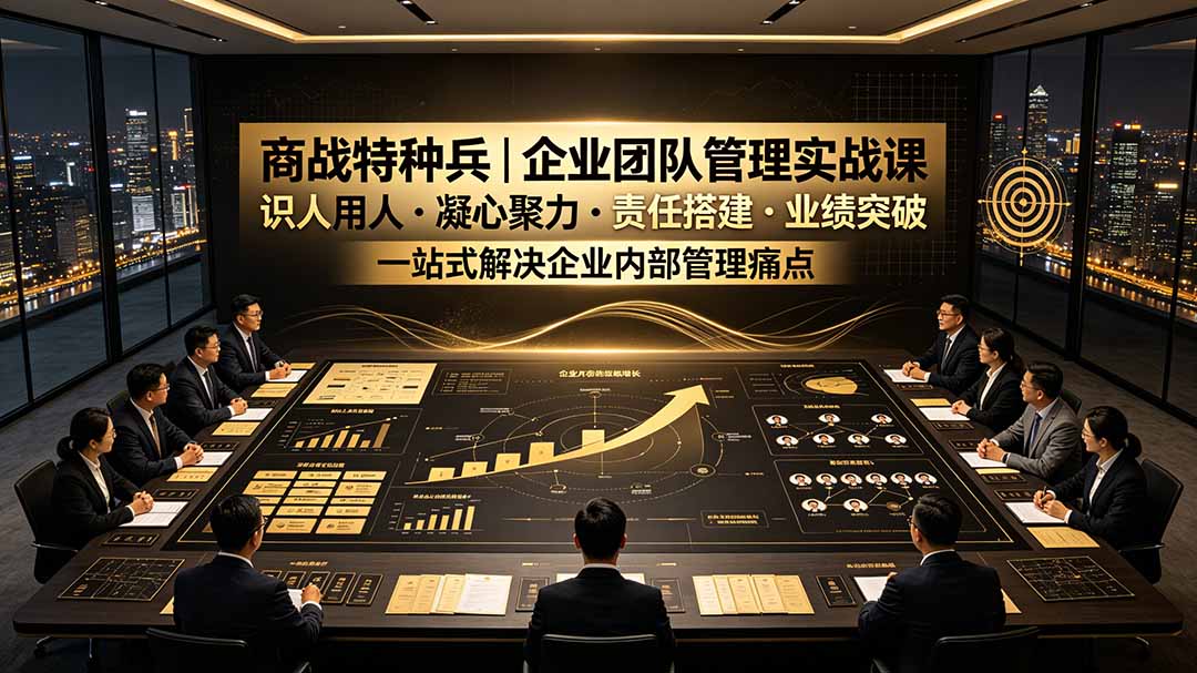 商战特种兵｜企业团队管理实战课：识人用人｜凝心聚力｜责任搭建｜业绩突破，一站式解决企业内部管理痛点-青禾学社