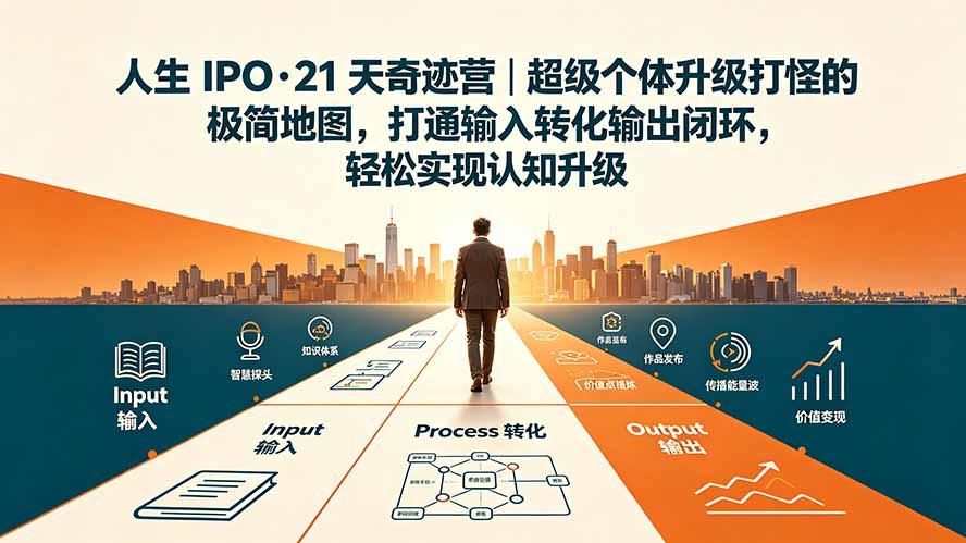 人生 IPO-21 天奇迹营｜超级个体升级打怪的极简地图，打通输入转化输出闭环，轻松实现认知升级-青禾学社