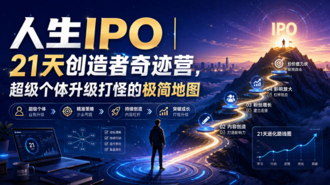 人生IPO︱21天创造者奇迹营，​超级个体升级打怪的极简地图-青禾学社