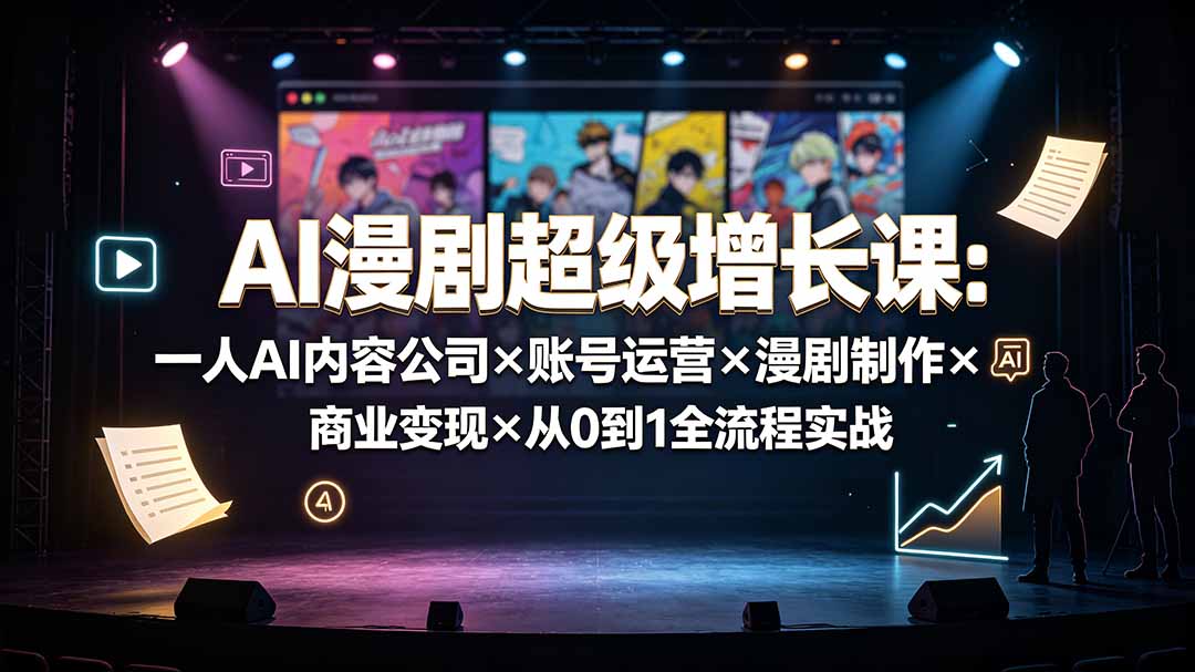 AI漫剧超级增长课：一人AI内容公司×账号运营×漫剧制作×商业变现×从0到1全流程实战-青禾学社