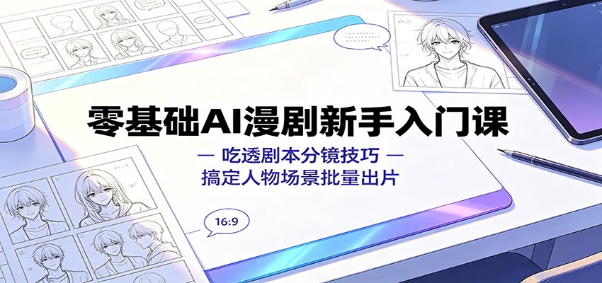 零基础AI漫剧新手入门课：吃透剧本分镜技巧，搞定人物场景批量出片-青禾学社
