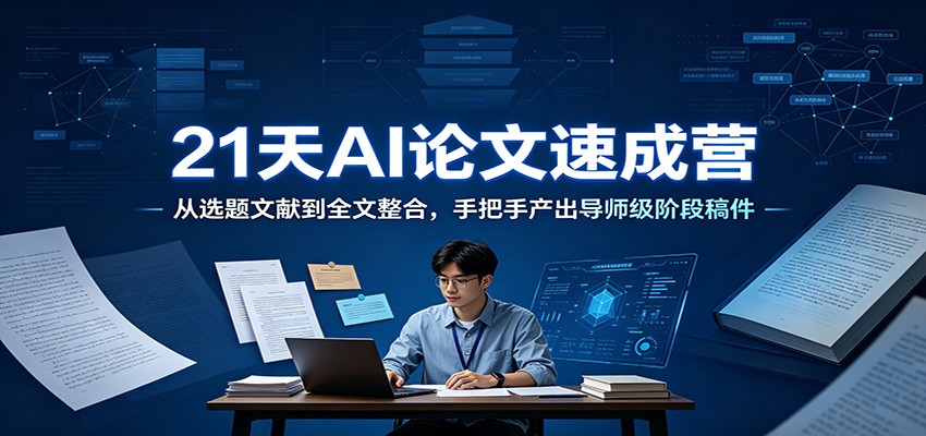 21天AI论文速成营：从选题文献到全文整合，手把手产出导师级阶段稿件-青禾学社