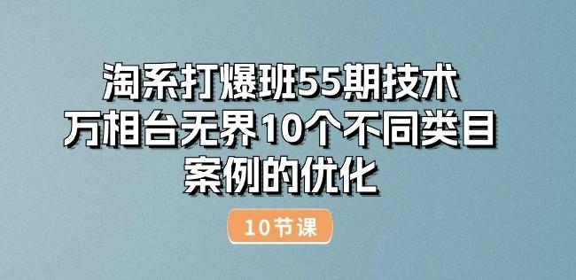 淘系打爆班55期技术：万相台无界10个不同类目案例的优化(10节)-青禾学社