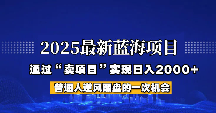 2025年蓝海项目,如何通过“网创项目”日入2000+-青禾学社
