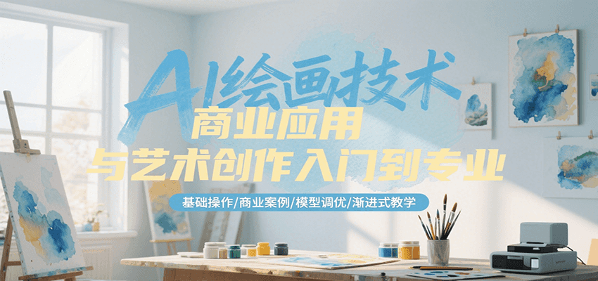 AI绘画技术商业应用与艺术创作入门到专业，基础操作/商业案例/模型调优/渐进式教学-青禾学社