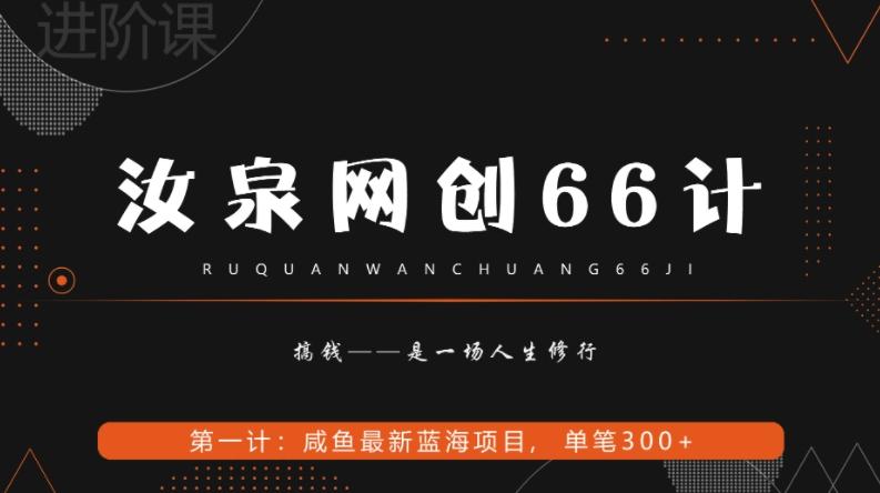 汝泉网创66计之第1计:闲鱼长期稳定项目,单笔变现300+-青禾学社