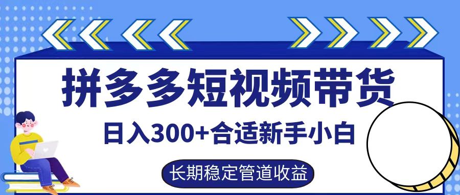 拼多多短视频带货日入300+，实操账户展示看就能学会-青禾学社