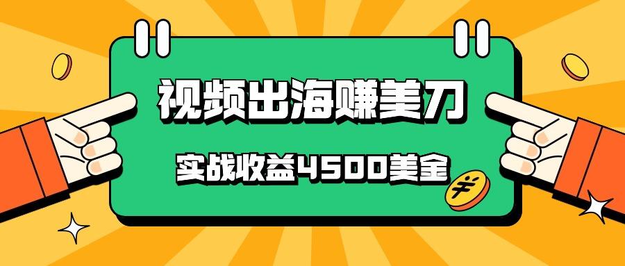 国内爆款视频出海赚美刀,实战收益4500美金,批量无脑搬运,无需经验直接上手-青禾学社