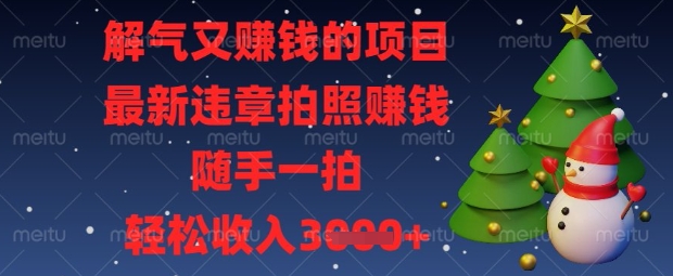 解气又挣钱的项目,最新违章拍照挣钱,随手一拍,轻松收入数张【揭秘】-青禾学社