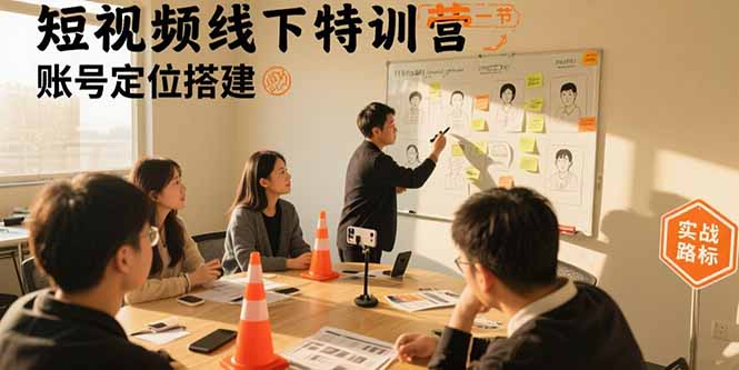 短视频线下特训营:账号定位搭建/口播号拍摄剪辑/直播间流量入口/变现实战-青禾学社