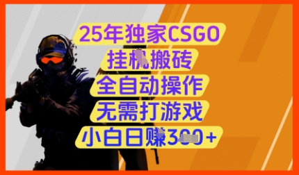 25年独家CSGO挂G搬砖,全自动操作,无需打游戏,小白日入3张+【揭秘】-青禾学社